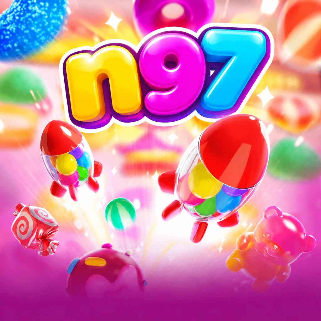 ภาพกราฟิกเกม Candy Burst จาก n97 นำเสนอธีมลูกกวาดและขนมหวานหลากสีสัน